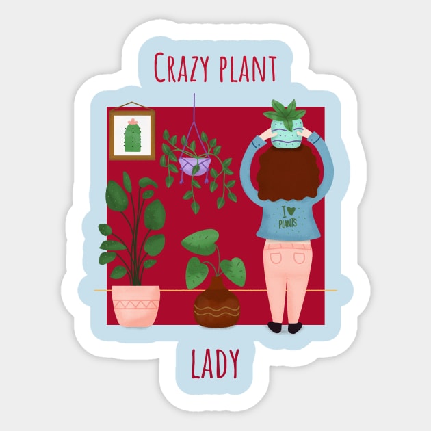 Crazy Plant Lady Sticker by SunnyOak